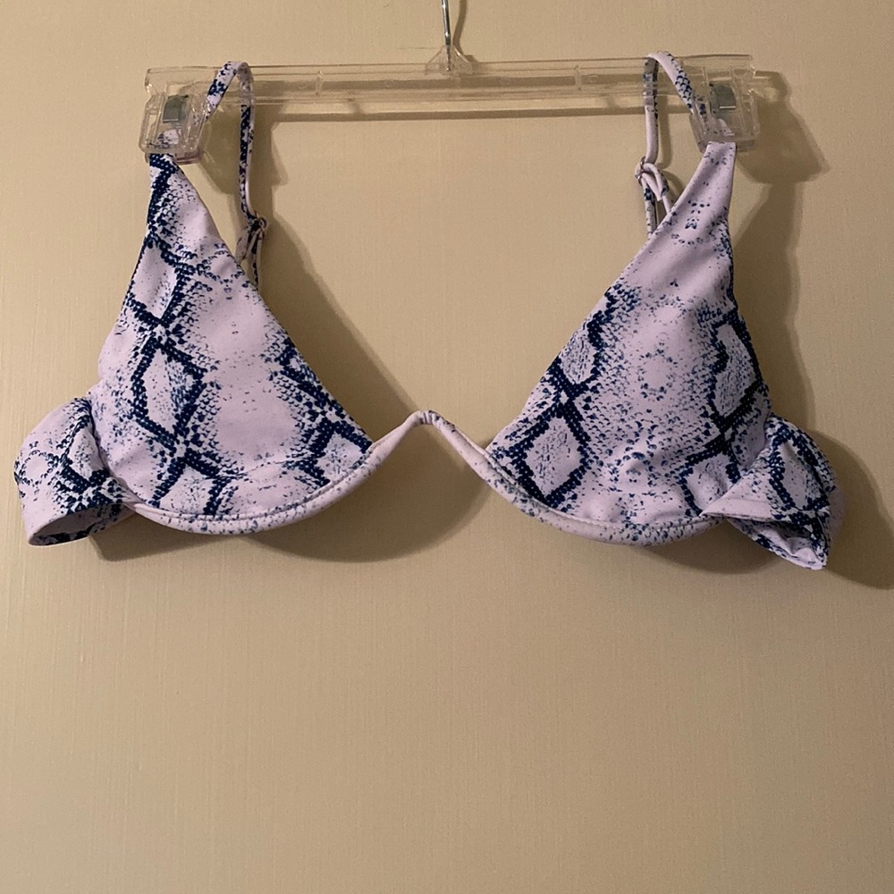 Snakeskin print bikini top